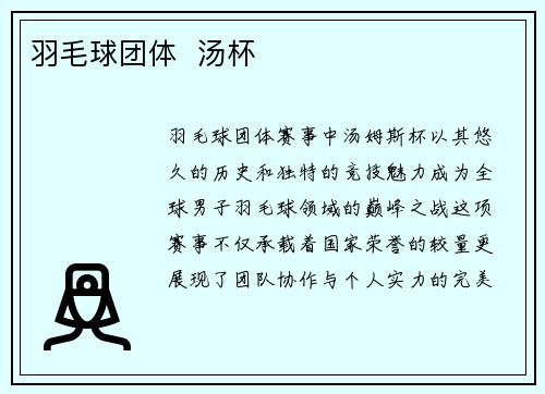 羽毛球团体  汤杯